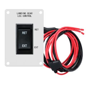 Landing Gear Replacement Switch, Landing Gear Switch with Black Iron Panel and Anti-Rust Prevention for 5th Wheel RVs and Trailers,White