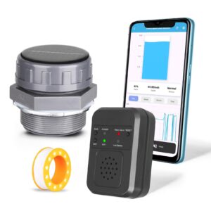WiFi Solar Tank Level Monitor, Water Oil Tank Level Sensor with Remote Monitoring, Real-Time App & Repeater Alerts, 6-Month Battery, 330ft Signal Range, IP65 Waterproof for Cisterns