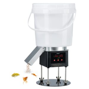 Pond Fish Feeder, Automatic Pond Fish Feeder, 4L Capacity, Animal-Proof Design, Low Battery Alert, Ideal for Daily Use and Vacation Feeding
