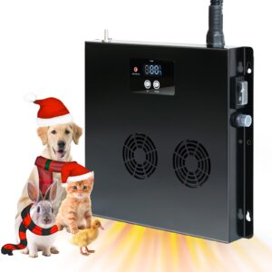 400W Dog House Heater with PTC Rapid Heating (3 Seconds), 32?-122? Temperature Range, 11.5FT Anti-Chew Cord, Heats Up to 120 Cubic Feet Dog Houses, Chicken Coops & Rabbit Cages
