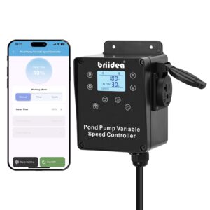 WiFi Variable Speed Waterfall Pump Controller with App Control, Timer, 3 Modes, 10 Level Flow Control, LCD Display, Compatible with PGPSPEPAPBPCTT Series Pumps up to 900W for Koi Ponds, HSCR