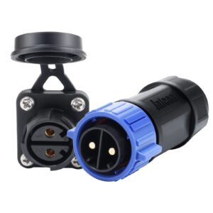 Trolling Motor Plug Receptacle Set, Marine Boat DC Power Connector Waterproof for Freshwater and Saltwater 12,24,36,48V