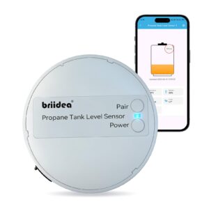Bluetooth Propane Tank Gauge, Rechargeable Wireless Sensor with Nano Silicone Adhesive Pad (Patent Pending), APP Control, Real-Time Fuel Level Monitor for BBQ Grills, RVs & Restaurants