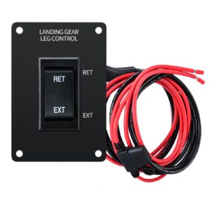 Landing Gear Replacement Switch, Landing Gear Switch with Black Iron Panel and Anti-Rust Prevention for 5th Wheel RVs and Trailers,Black