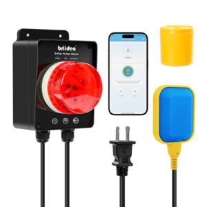 Smart WiFi Sump Pump Alarm, Indoor/Outdoor High Water Level Alarm, Supports APP Remote Monitoring, Equipped with 110dB Buzzer and LED Indicator, Ideal for Basements and Septic Sump Pump