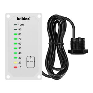 RV Tank Sensor Monitor Panel, RV Water Tank Level Monitor with LED Indicator, Allow You to Replenish The Water Tank in Time, Powered by 7-32V DC, Ideal for RV Motorhome Caravan, White