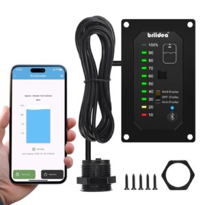 Bluetooth RV Water Tank Level Sensor Monitor Indicator with App & LED Display, Precise Detection, Auto-Sense Modes, Ensures Water Supply for RVs, Boats, Caravans