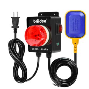 Indoor/Outdoor High Water Alarm with 110dB Loud Alarm, Large LED Indicator, AC Power, Test Button, 10ft Level Float Switch, Ideal for Septic Sump Pump