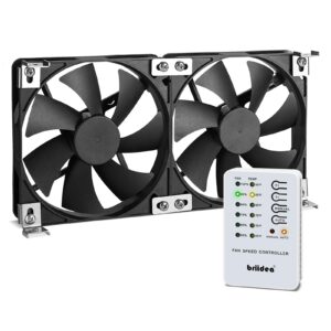 RV Refrigerator Fan, 12V RV Fridge Ventilation Cooling Fan 5.5"(140MM) with Dual-Mount Kits to fit All RV Vents Ideally US RVs and Dual-Mode Controller to Bring You Convenience