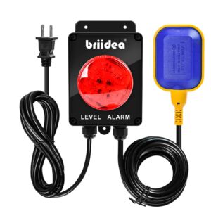 Sump Pump Alarm, Indoor/Outdoor High Water Septic Tank Alarm with 110dB Loud Alarm and Large LED Indicator, 10ft Level Float Switch, Ideal for Septic Sump Pump Pond Water Tank