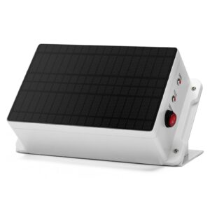 HEFC-03 Solar Fence Charger, 5.6 Miles Solar Electric Fence Charger, 0.2 Joules, IP66 Waterproof, Solar-Powered, Cost-Efficient, Prevents Predators, Ideal for Livestock & Gardens