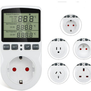 Intelligent digital temperature controller European stock power meter timing thermostat switch temperature control socket wholesale